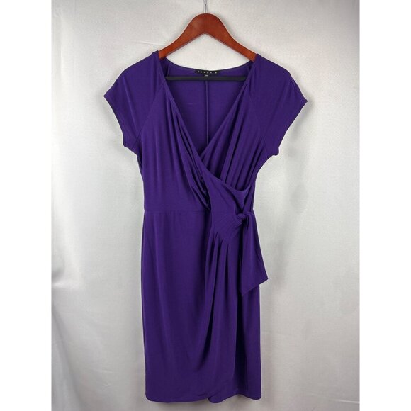 Tiana B. Womens Purple Wrap Dress PS - Picture 3 of 6